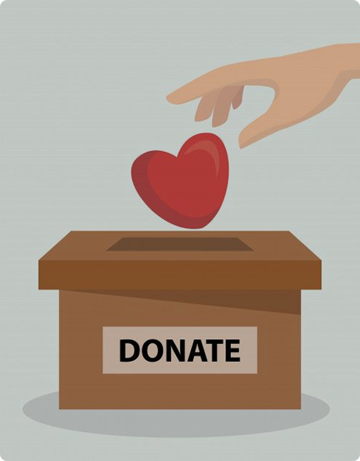 A visual describing the act of donating with love